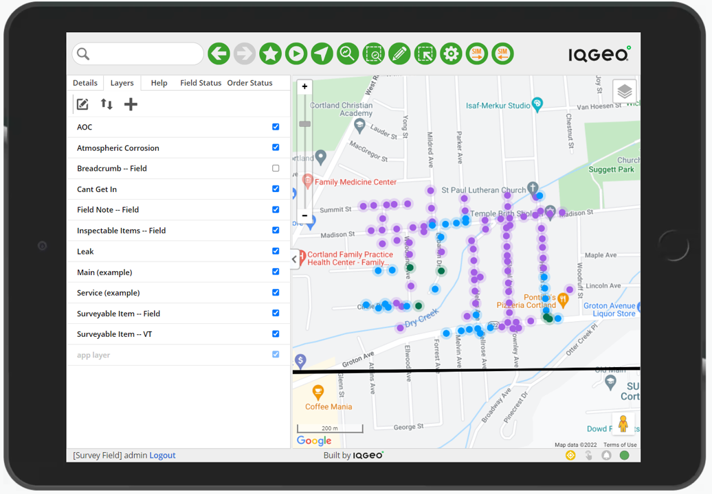 Define inspections by asset type